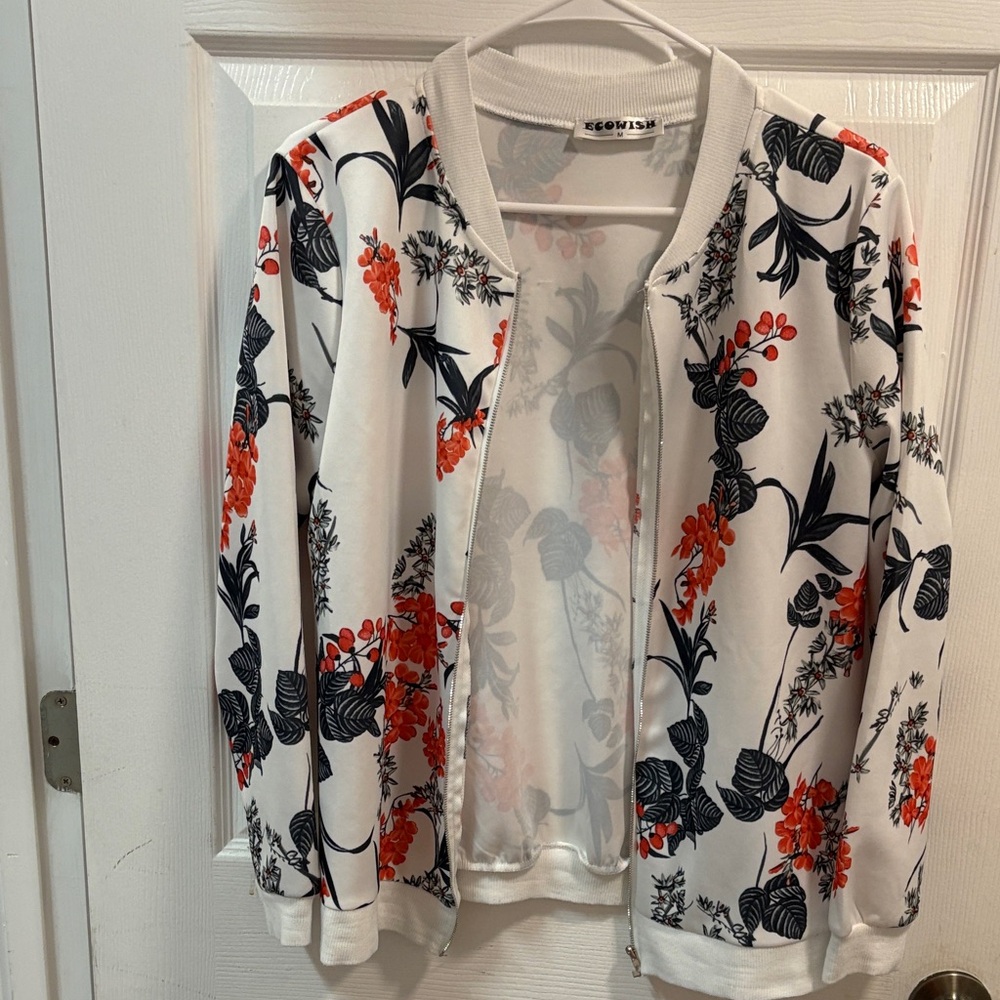 Ecowish Floral Bomber Jacket